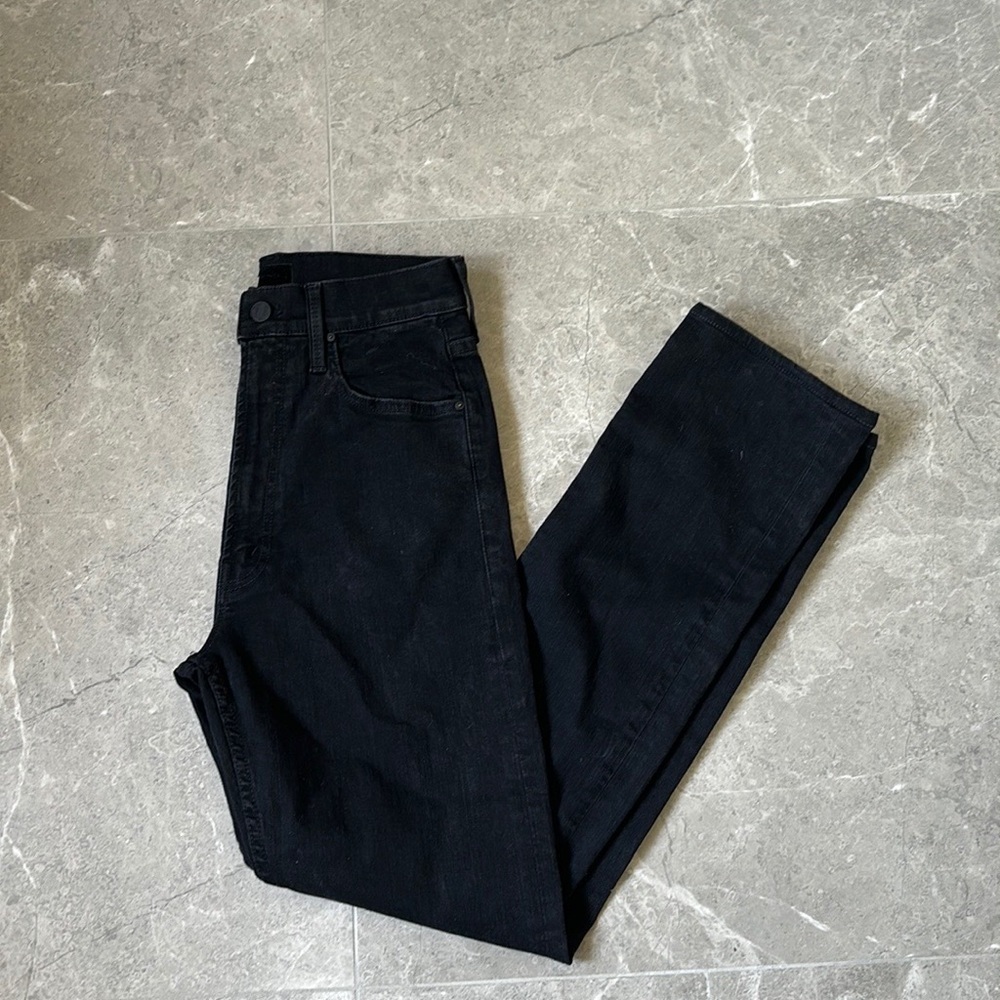 Black mother denim high waisted rider skimp jeans